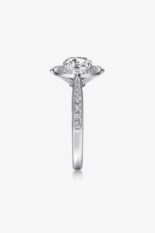 Lab Diamond Engagement Ring in White Gold - Athena - Zaiyou Jewelry