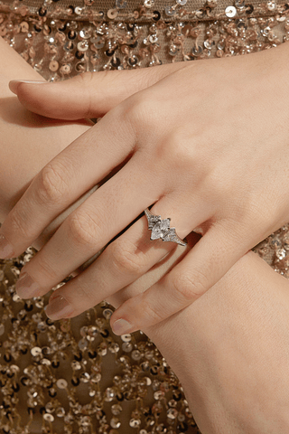 Lab Diamond  Engagement Ring in White Gold - Hemera - Zaiyou Jewelry