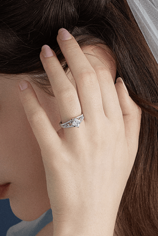 Lab Diamond Engagement Ring in White Gold - Aphrodite - Zaiyou Jewelry