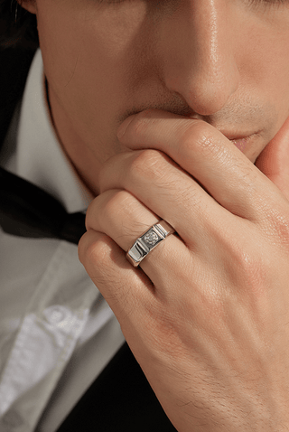 Lab Diamond Wedding Ring in White Gold - Apollo - Zaiyou Jewelry