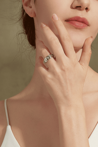 Lab Diamond Wedding Ring in White Gold - Hera - Zaiyou Jewelry