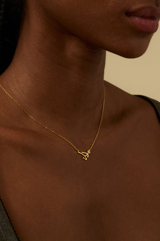 Kung Fu 6 Lab Diamond Necklace in Yellow Gold - Zaiyou Jewelry