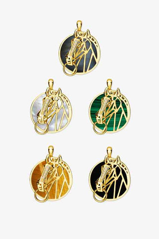 Lab Grown Diamond Chinese Zodiac Charm in Yellow Gold-Horse Pendant