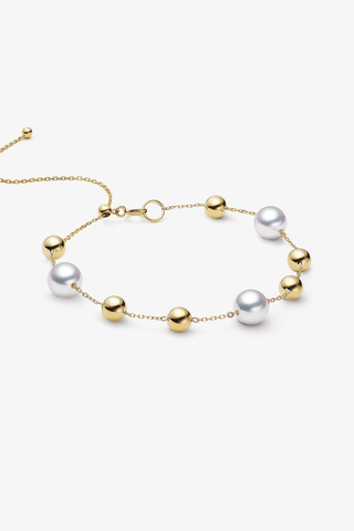 Akoya Pearl Classic Bracelet in Yellow Gold - Zaiyou Jewelry