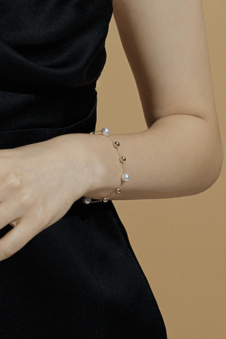 Akoya Pearl Classic Bracelet in Yellow Gold - Zaiyou Jewelry