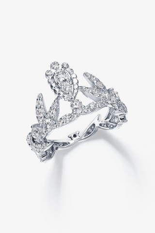 The Laurel Wreath Tiara Lab Diamond Ring in White Gold - Zaiyou Jewelry