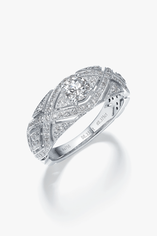 The Queen Mary Bandeau Tiara Lab Diamond Ring in White Gold - Zaiyou Jewelry