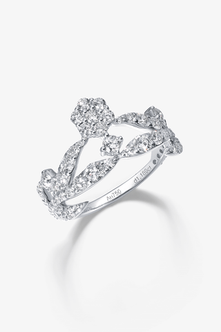 The Strathmore Rose Tiara Lab Diamond Ring in White Gold - Zaiyou Jewelry