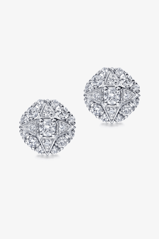 Lab Grown Diamond Classic Stud Earrings in White Gold - Zaiyou Jewelry