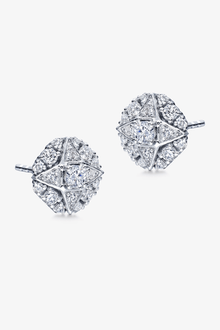 Lab Grown Diamond Classic Stud Earrings in White Gold - Zaiyou Jewelry