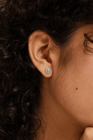 Lab Grown Diamond Classic Stud Earrings in White Gold - Zaiyou Jewelry