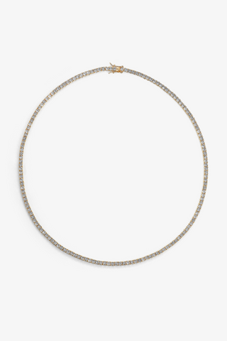 Lab Grown Diamond Tennis Necklace in Yellow/White Gold (14 1/2 ct. tw.) - Zaiyou Jewelry