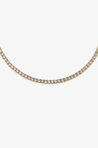 Lab Grown Diamond Tennis Necklace in Yellow/White Gold (14 1/2 ct. tw.) - Zaiyou Jewelry